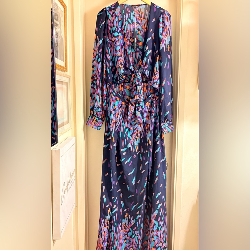 Fashion Nova Multicolor Long Sleeve Dress